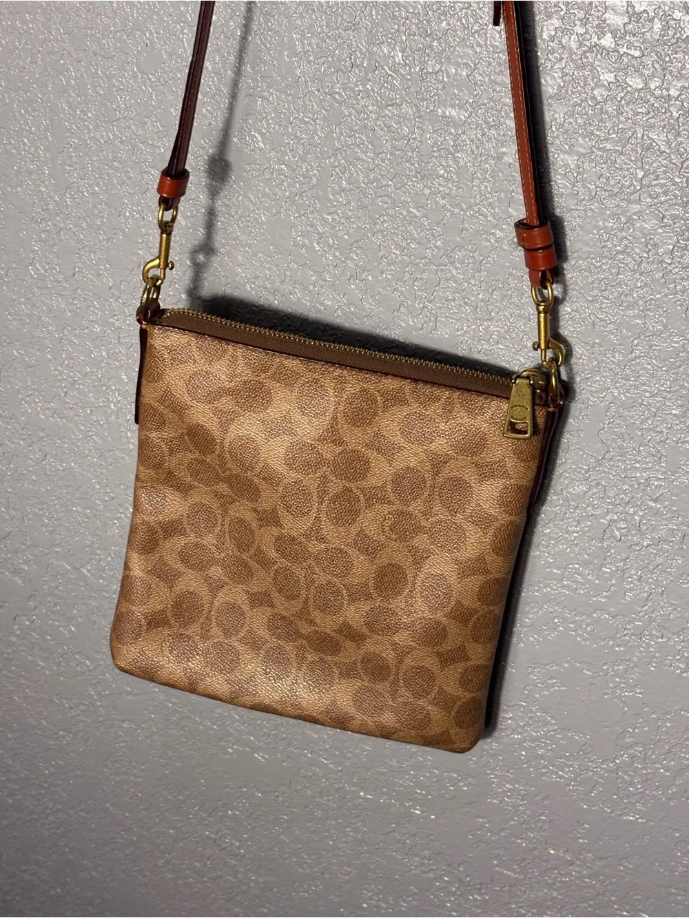 Coach Brown Signature Canvas Crossbody Bag